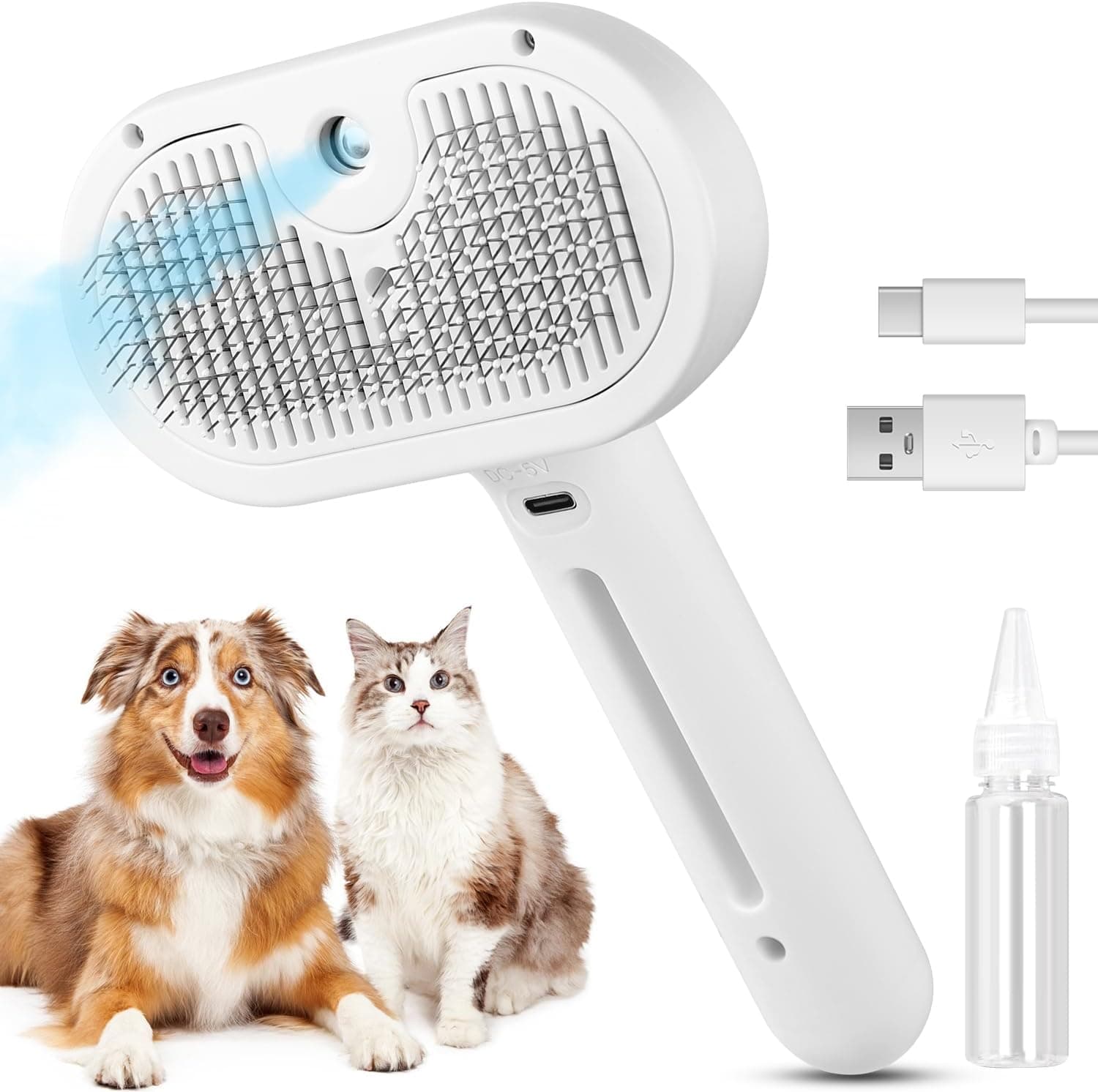 3-in-1 Steam Spray Grooming Brush for Cats and Dogs