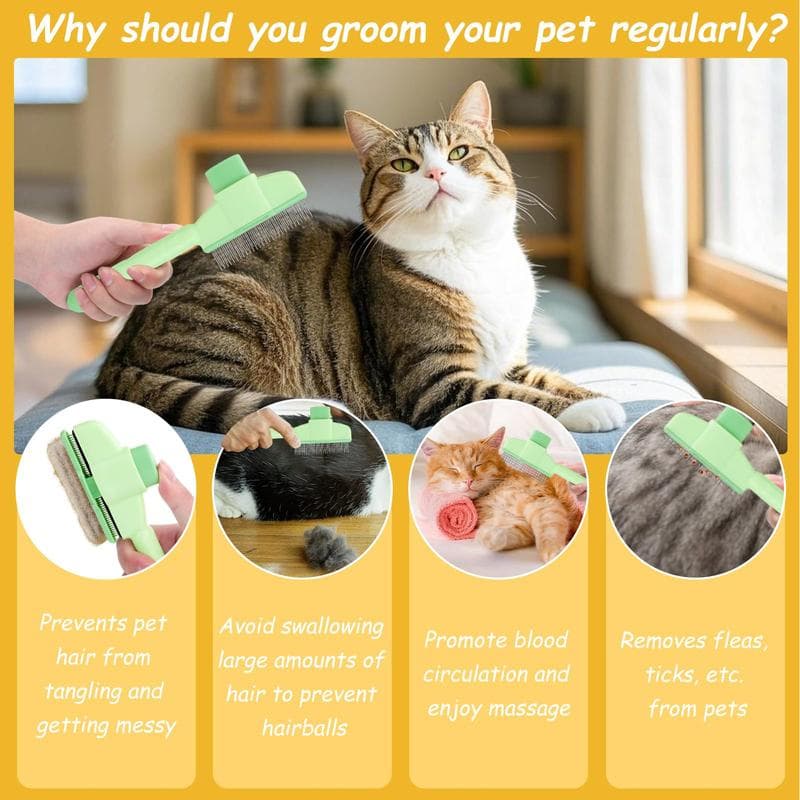Self-Cleaning Detangling Comb for Cats and Dogs